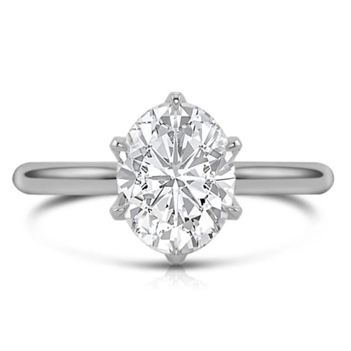 SPECIAL!.80ct F SI 14K White Gold Oval Cut Diamond Solitaire Ladies Ring