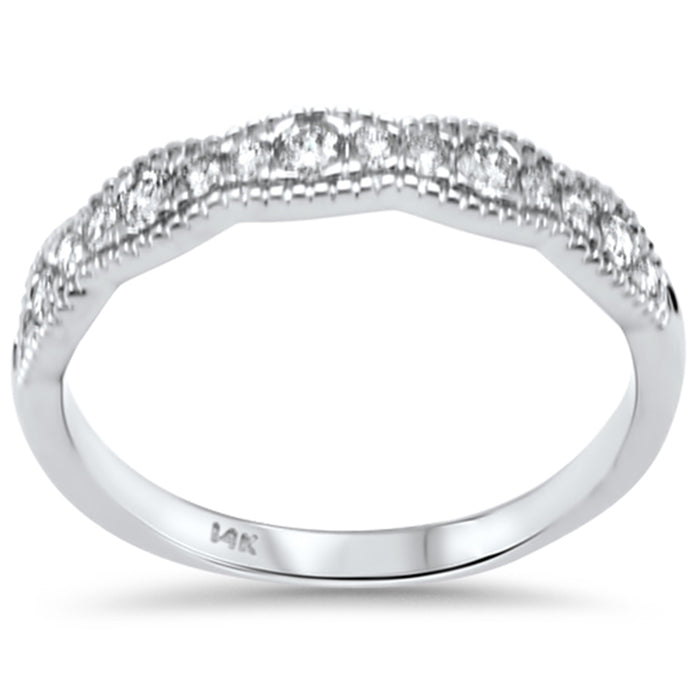 SPECIAL! .33ct G SI 14K White Gold Diamond Bead Style Ring Size 6.5