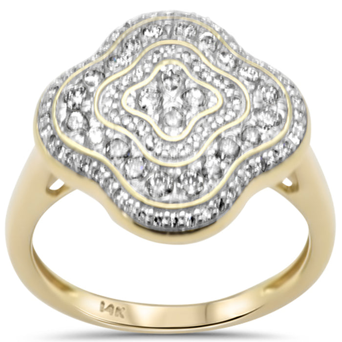 SPECIAL! .75ct G SI 14K Yellow Gold Diamond Clover Ring Size 7