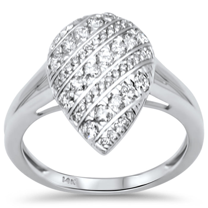 DIAMOND CLOSEOUT! .13ct G SI 14K White Gold Diamond Pear Shape Ring Size 7