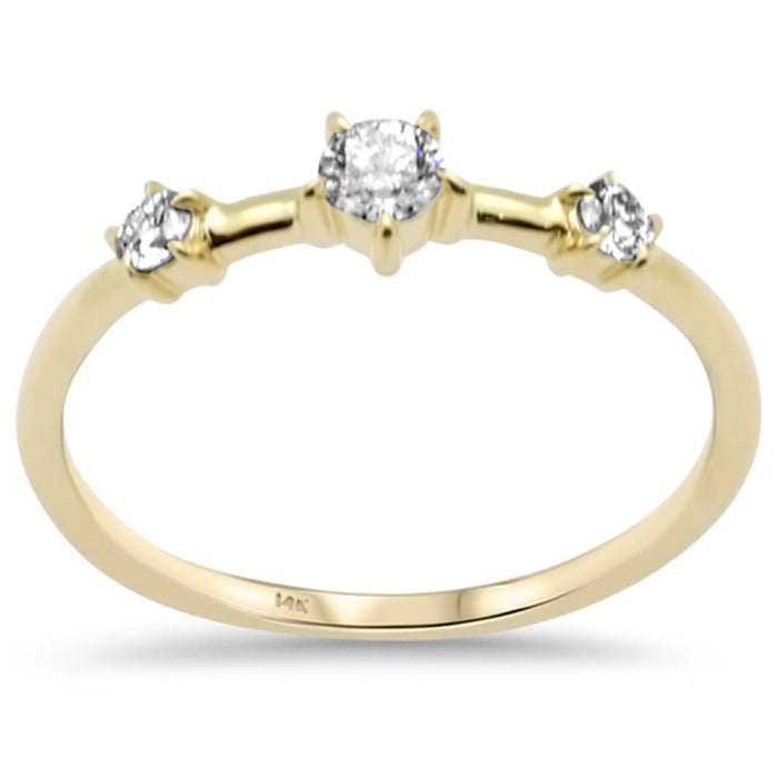 SPECIAL! .26ct G SI 14K Yellow Gold Diamond 3-Stone Ring Size 6.5