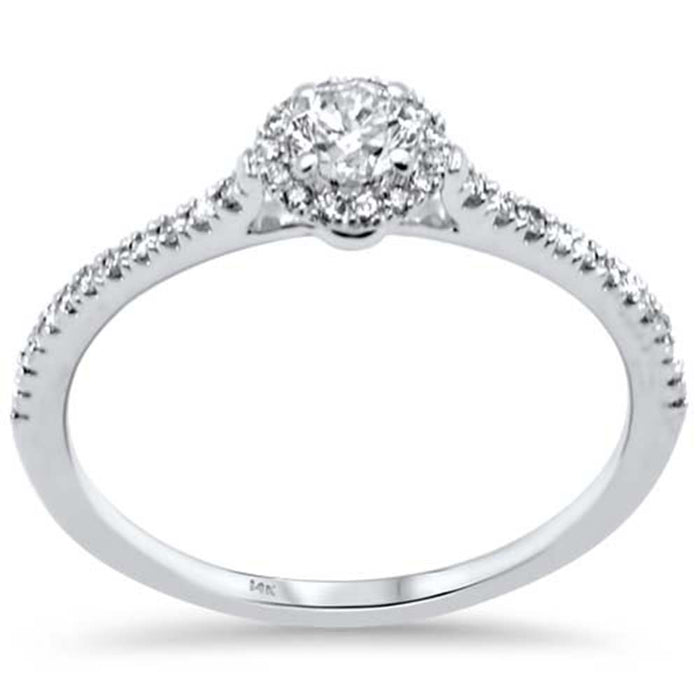 SPECIAL! .39ct G SI 14K White Gold Diamond Round Shape Engagement Ring Size 6.5