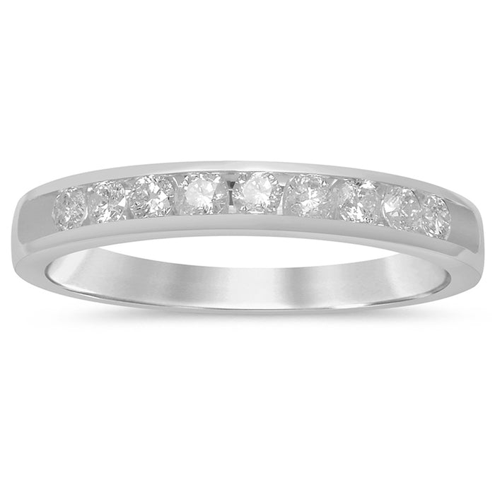 SPECIAL! .21ct G SI 14K White Gold Diamond Wedding Band Size 6.5