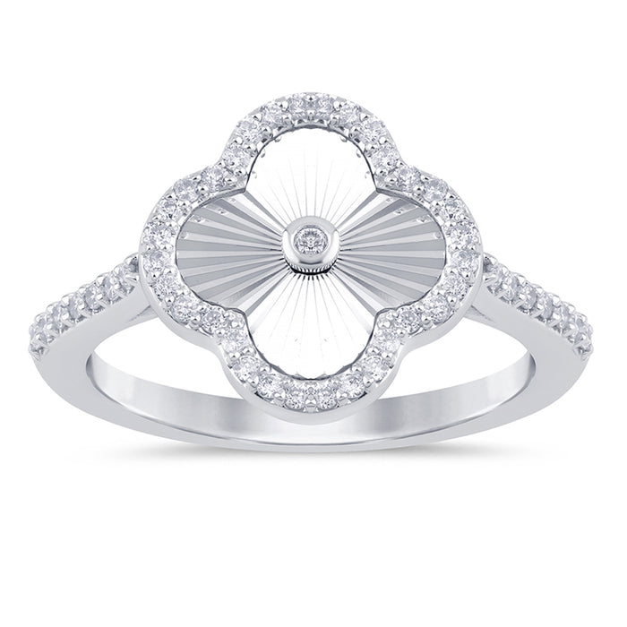 SPECIAL! .25ct G SI 14K White Gold Diamond Clover Ring Size 6.5