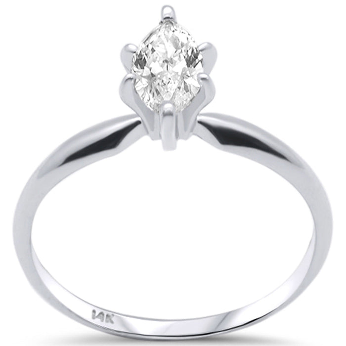 SPECIAL! .37ct G SI 14K White Gold Marquise Diamond Solitaire Ladies Ring