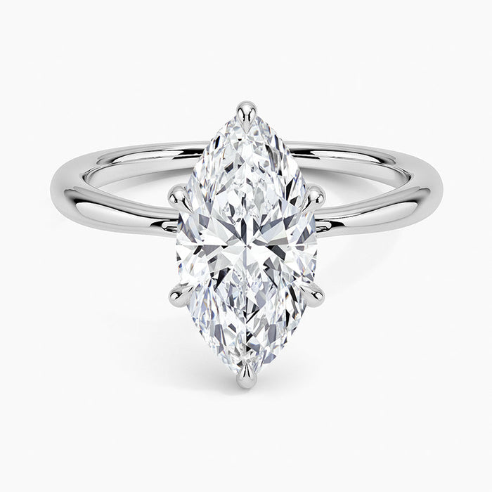 SPECIAL! .80ct F SI 14K White Gold Marquise Diamond Solitaire Ladies Ring