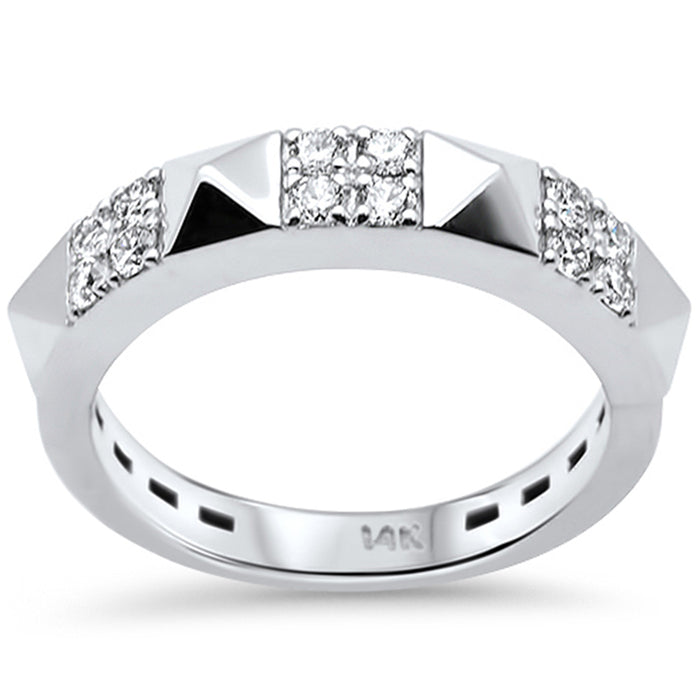 SPECIAL! .37ct G SI 14K White Gold Round Diamond Modern Band Ring Size 7
