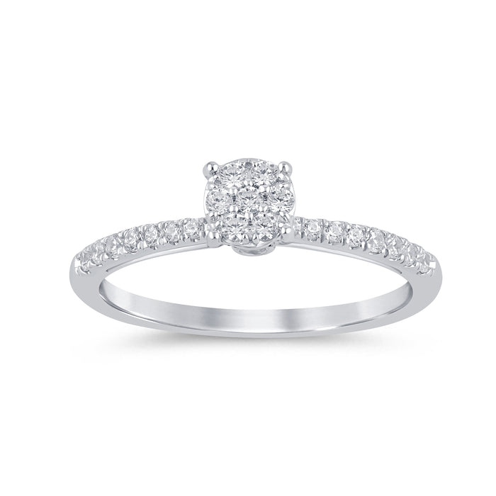 SPECIAL! .33ct G SI 14K White Gold Round Diamond Engagement Ring Size 6.5