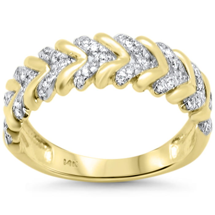 SPECIAL! .29ct G SI 14K Yellow Gold Ladies Unique Diamond Band Ring Size 6.5