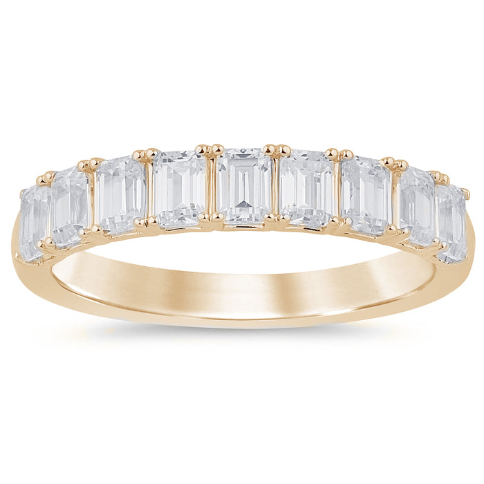 SPECIAL! 1.44ct G SI 14K Yellow Gold Emerald Cut Diamond Ring Band Size 6.5