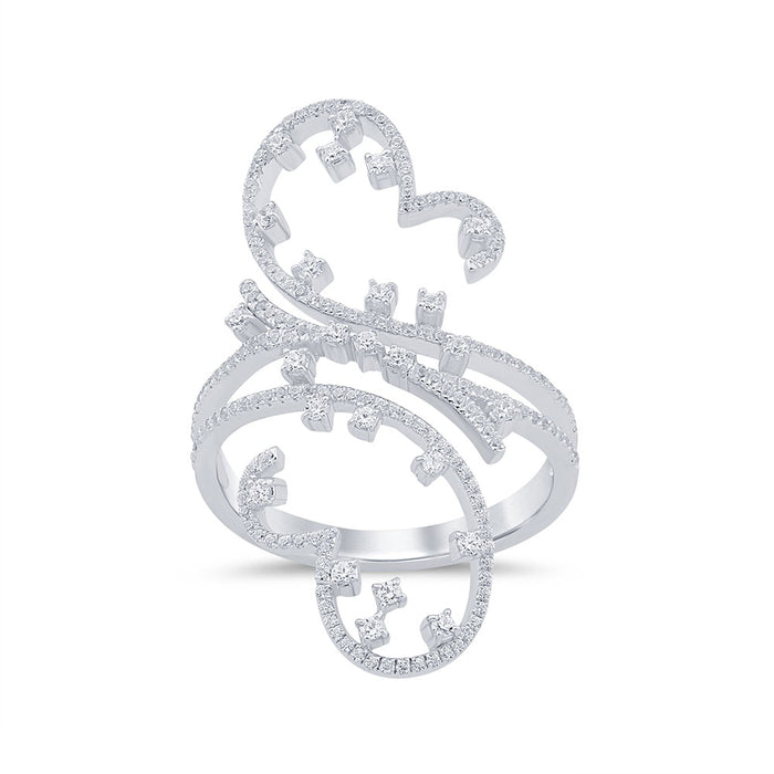 SPECIAL! .37ct G SI 14K White Gold Heart Shaped Diamond Wrap Around Ring Size 6.5