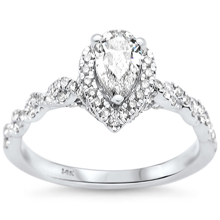 SPECIAL! .91ct G SI Center .50ct 14K White Gold Pear Shape Diamond Engagement Ring