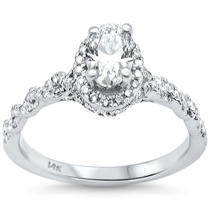SPECIAL! 1.15ct G SI Center .72ct 14K White Gold Oval Shape Diamond Engagement Ring