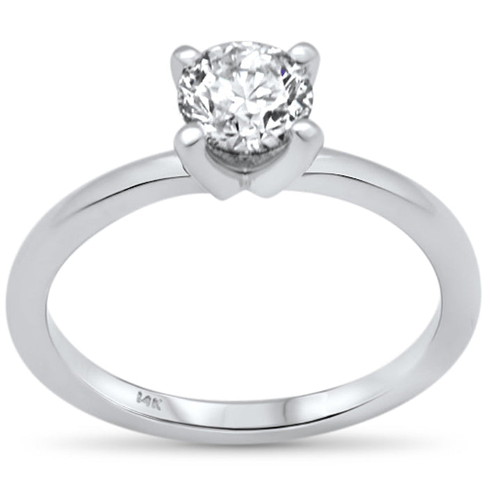 SPECIAL! .78ct G SI 14K White Gold Round Diamond Solitaire Ring Size 6.5