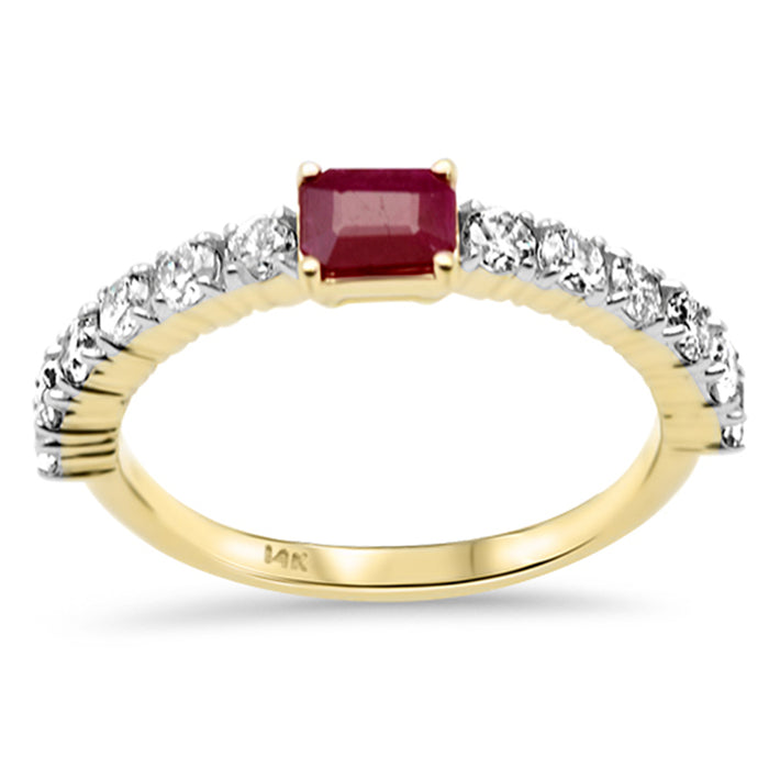 SPECIAL! 1.18ct G SI 14K Yellow Gold Diamond & Ruby Gemstone Ring Size 6.5
