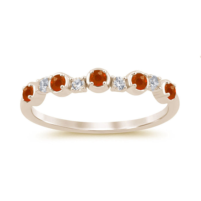 .30ct G SI 14K Yellow Gold Diamond & Ruby Gemstone Ring Band Size 6.5