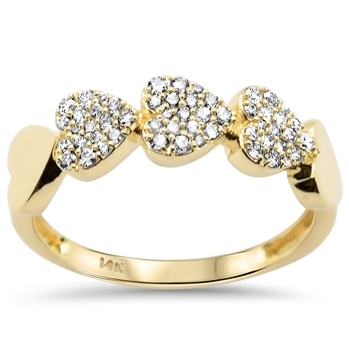 SPECIAL! .28ct G SI 14K Yellow Gold Diamond Heart Shape Ring Band Size 6.5