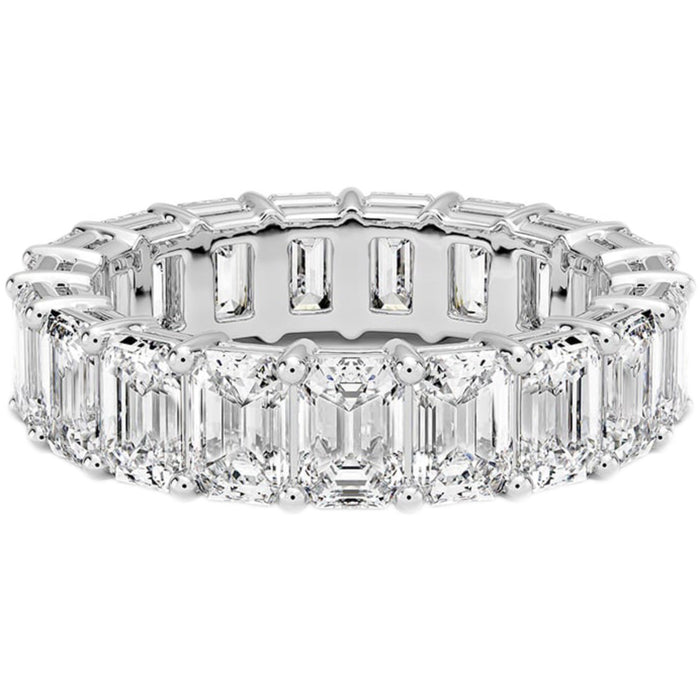 SPECIAL! 5.68ct G SI 14K White Gold Emerald Cut Diamond Eternity Ring Size 7