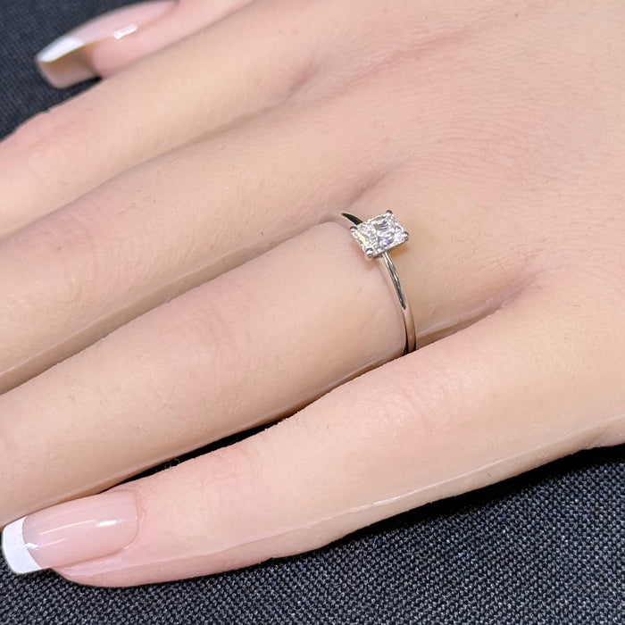 SPECIAL! .50ct G SI 14K White Gold Radiant Cut Diamond Solitaire Ring Band Size 6.5