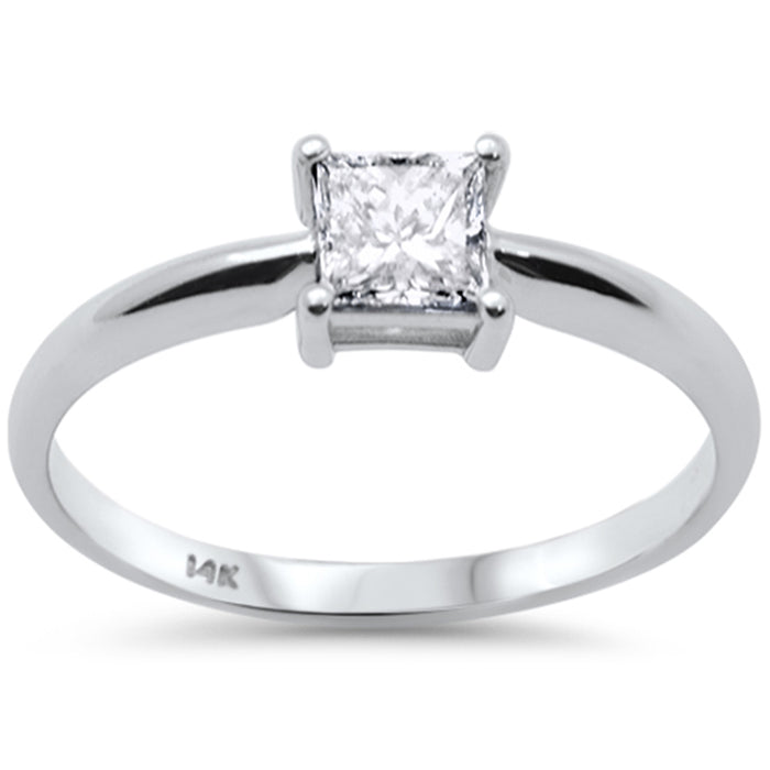 SPECIAL!.50ct G SI 14K White Gold Princess Cut Diamond Solitaire Engagement Ring Size 7