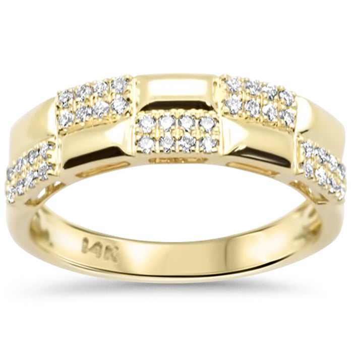 SPECIAL!.24ct G SI 14K Yellow Gold Diamond Studded Band Ring Size 6.5