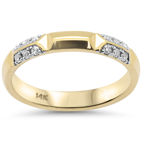 SPECIAL! .13ct G SI 14K Yellow Gold Spike Edge Diamond Band Ring Size 6.5
