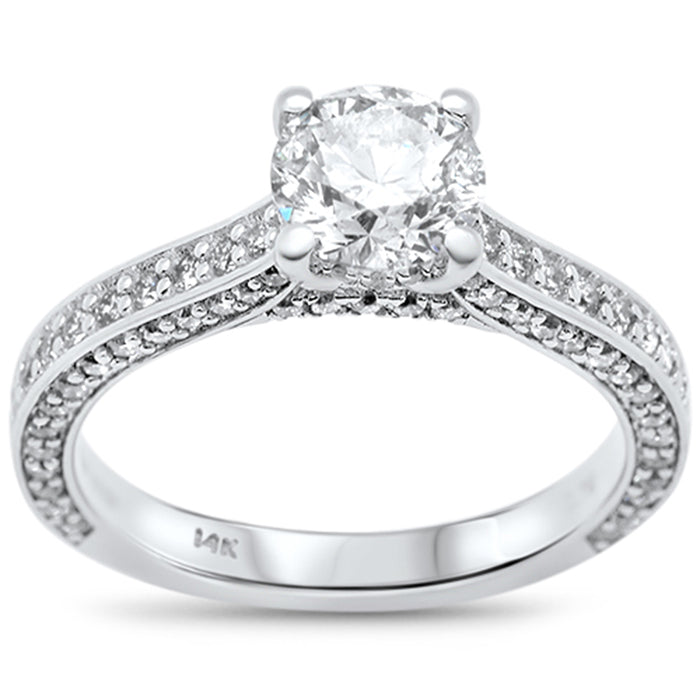 SPECIAL! 1.87ct G SI 14K White Gold Round Diamond Solitaire Engagement Ring Size 6.5