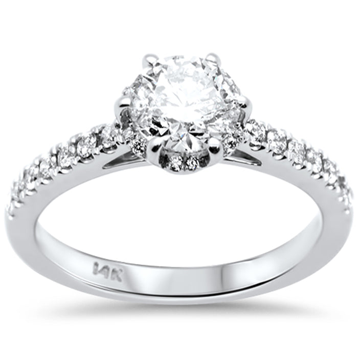 SPECIAL!1.26ct G SI 14K White Gold Round Diamond Solitaire Engagement Ring Size 6.5