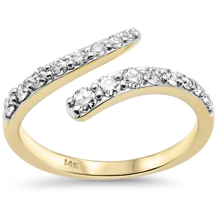 SPECIAL! .47ct G SI 14K Yellow Gold Round Diamond Open Ring Band Size 6.5