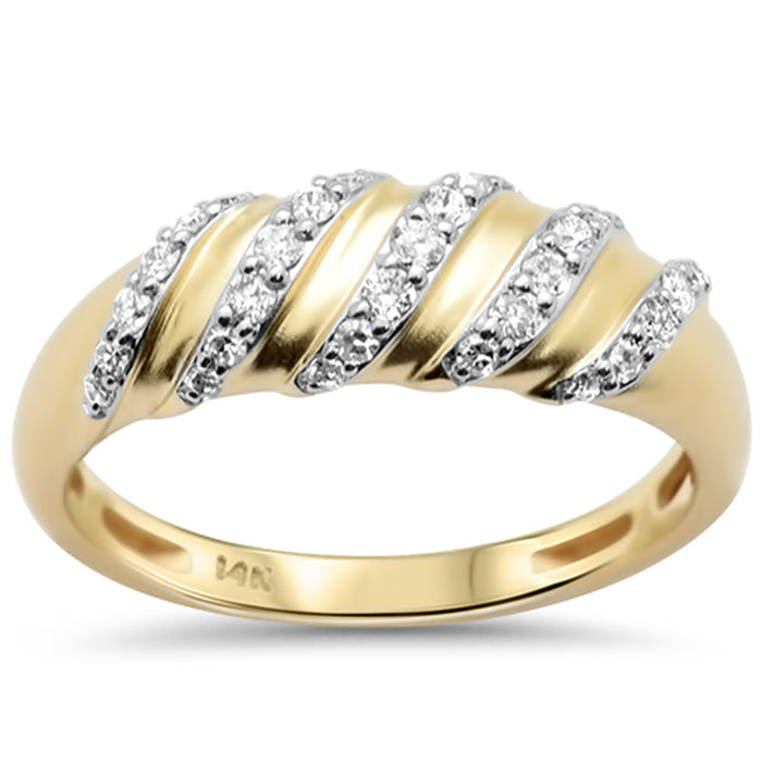 SPECIAL!.25ct G SI 14K Yellow Gold Diamond Dome Style Ring Band Size 6.5