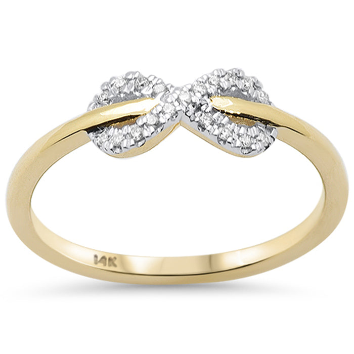 .07ct G SI 14K Yellow Gold Diamond Infinity Style Ring Size 6.5