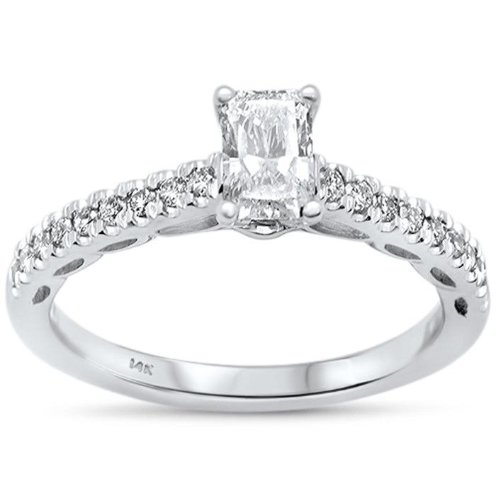 SPECIAL!.71ct G SI 14K White Gold Diamond Radiant Cut Engagement Ring Size 6.5