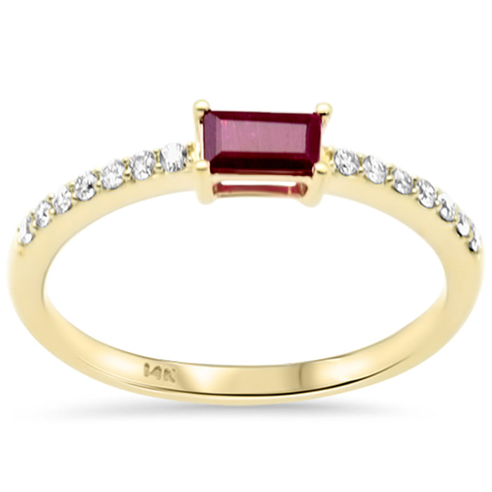 SPECIAL! .45ct G SI 14K Yellow Gold Diamond & Ruby Gemstone Ring Size 6.5
