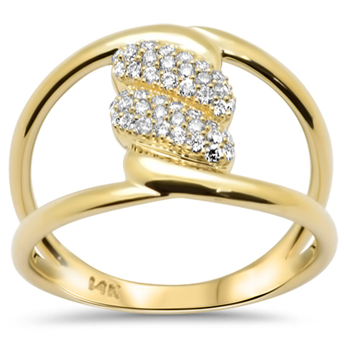 SPECIAL!.26ct G SI 14K Yellow Gold Diamond Twisted Band Ring Size 6.5