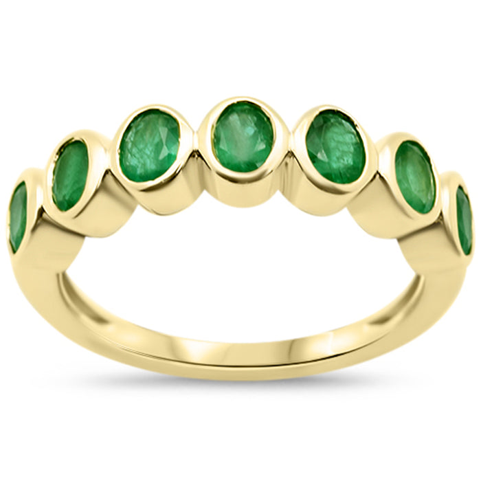 SPECIAL!1.14ct G SI 14KT Yellow Gold Emerald Gemstone Ring Size 6.5