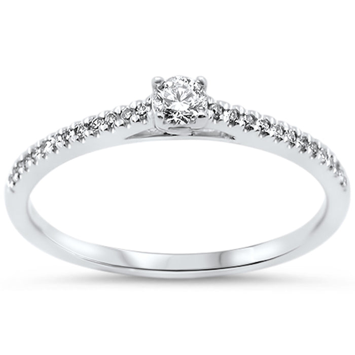 SPECIAL!.20ct G SI 14KT White Gold Round Diamond Engagement Ring Size 7
