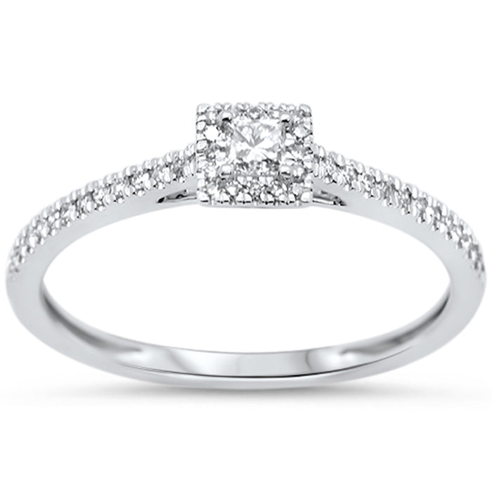 SPECIAL!.25ct G SI 14KT White Gold Princess Cut Diamond Engagement Ring Size 7