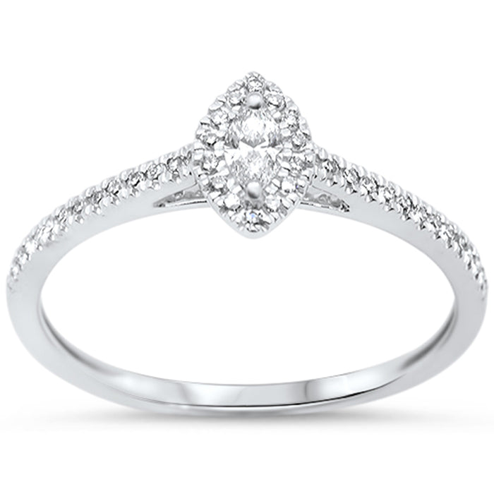 SPECIAL!.25ct G SI 14KT White Gold Marquise Diamond Engagement Ring Size 7