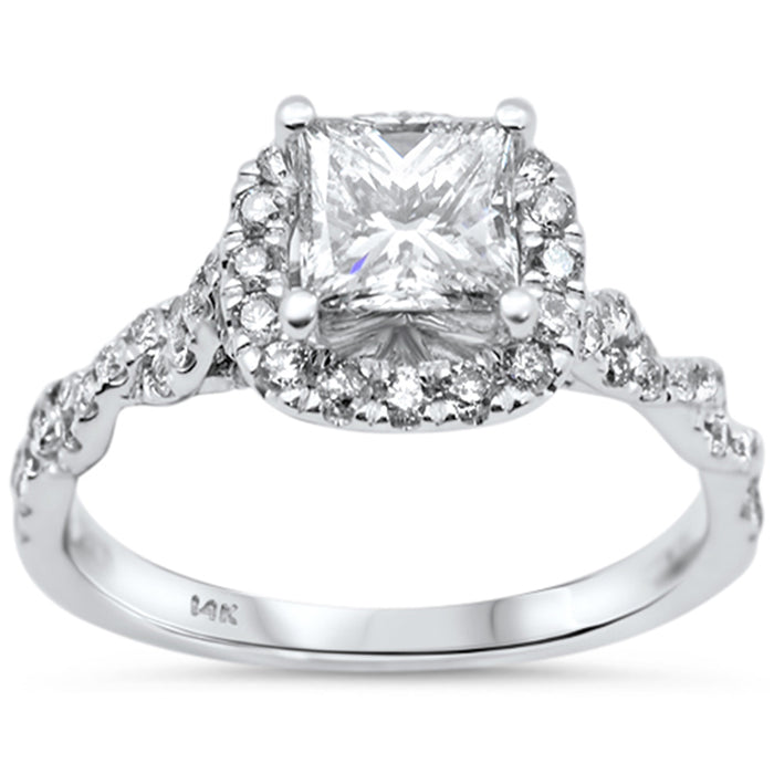 SPECIAL! 1.54ct G SI 14K White Gold Princess cut Diamond Engagement Ring Size 6.5