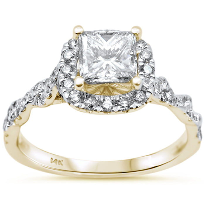 SPECIAL! 1.53ct G SI 14K Yellow Gold Diamond Princess Cut Engagement Ring Size 6.5