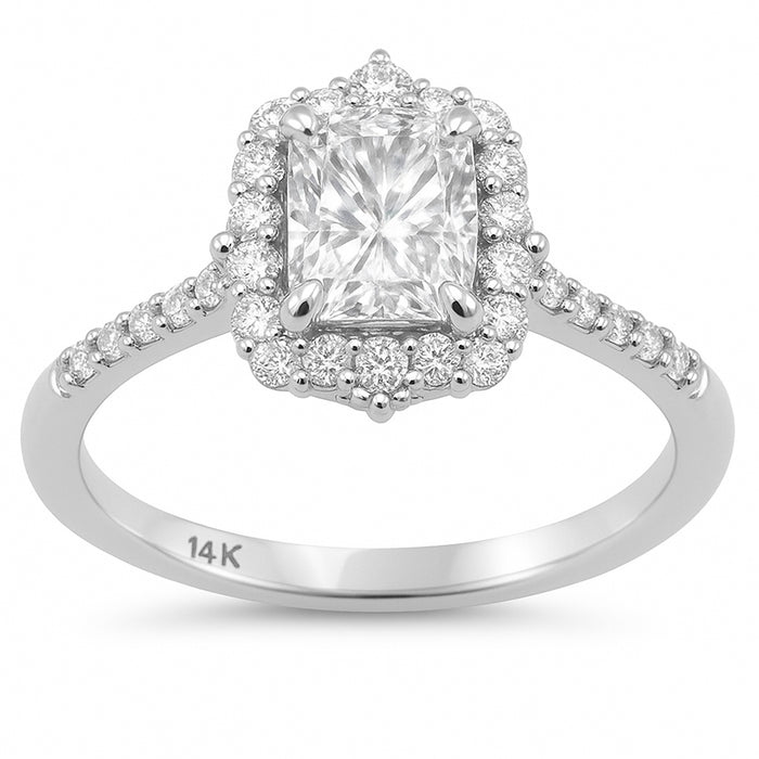 SPECIAL! 1.28ct G SI 14K White Gold Radiant Cut Solitaire Engagement Ring Size 6.5