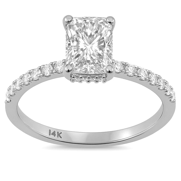 SPECIAL! 1.10ct G SI 14K White Gold Radiant Cut Diamond Solitaire Engagement Ring Size 6.5