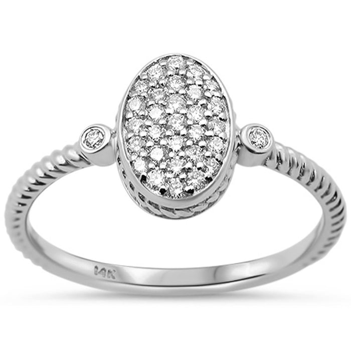 SPECIAL! .21ct G SI 14K White Gold Diamond Oval Shape Engagement Ring Size 6.5