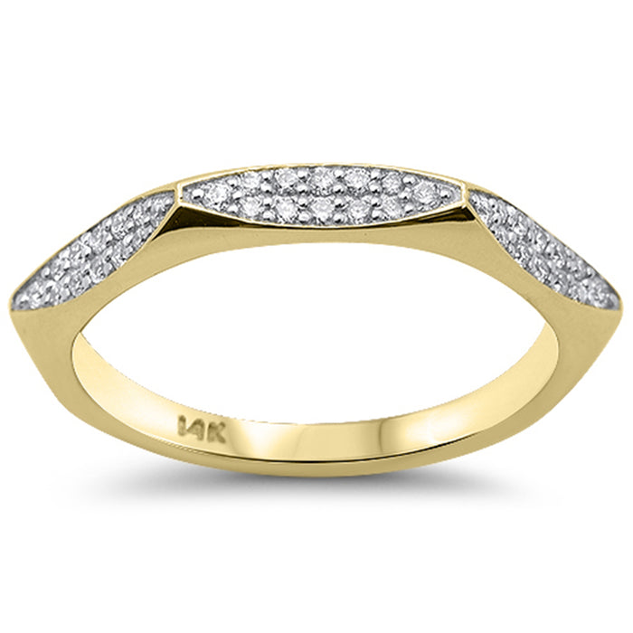 SPECIAL! .19ct G SI 14K Yellow Gold Diamond Trendy Modern Band Ring Size 6.5