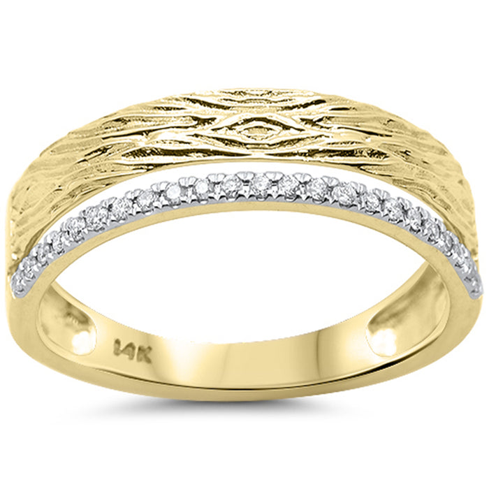 SPECIAL! .10ct G SI 14K Yellow Gold Diamond Fashion Trendy Modern Band Ring Size 6.5