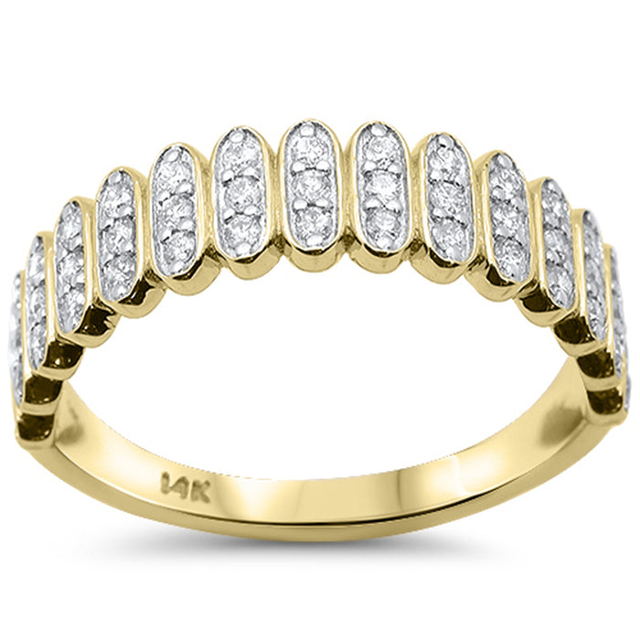 SPECIAL! .35ct G SI 14K Yellow Gold Diamond Fashion Scalloped Band Ring Size 6.5