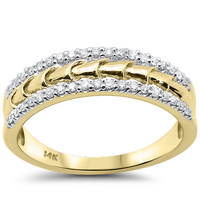 SPECIAL! .32ct G SI 14K Yellow Gold Men's Diamond Modern Band Ring Size 10