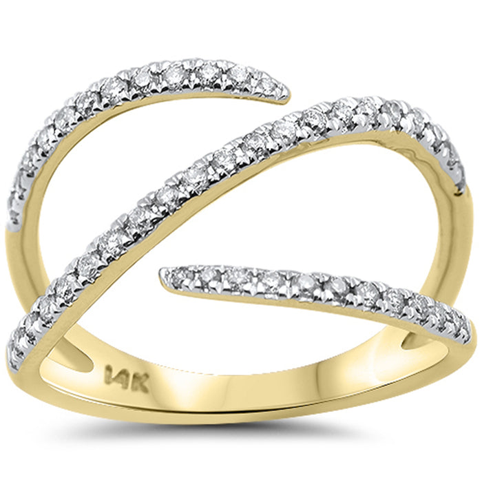 SPECIAL! .32ct G SI 14K Yellow Gold Diamond Open Modern Trendy Band Ring Size 6.5