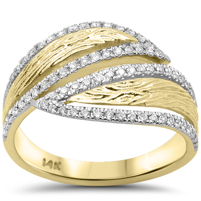 SPECIAL! .31ct G SI 14K Yellow Gold Diamond Modern Trendy Fashion Band Ring Size 6.5