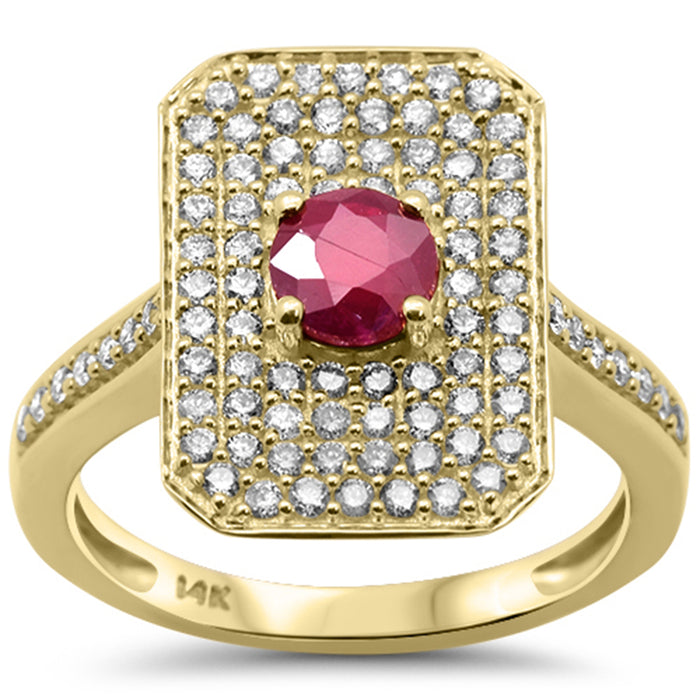SPECIAL! 1.45ct G SI 14K Yellow Gold Diamond & Ruby Gemstone Ring Size 6.5